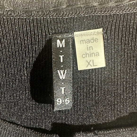 M.T.W.T 9-5 Black Cardigan With Faux Pearl And Gem Accents, Size XL - Picture 10 of 11